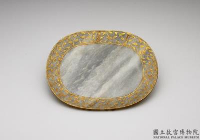 图片[2]-Jade plate with gilt gold floral patterns, Mughal Empire-China Archive